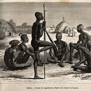 Dinkas from the village of Koudj (Senegal), whose body covered with ashes