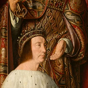 Duke Peter II of Bourbon, detail. Triptych of the master of Moulins
