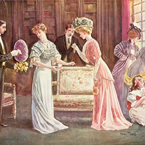 Easter Eggs in Town, 1908 (colour litho)
