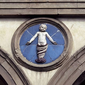 Detail of the eastern facade of the Ospedale degli Innocenti, 15th century (photography)