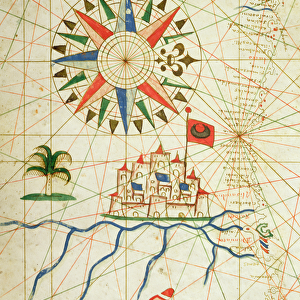 Egypt, the River Nile and Cairo, from a nautical atlas, 1646 (ink on vellum) (detail