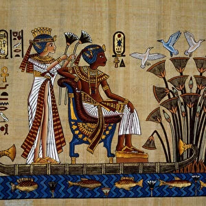 Egyptian antiquitis: "the pharaoh and his wife in the papyrus"