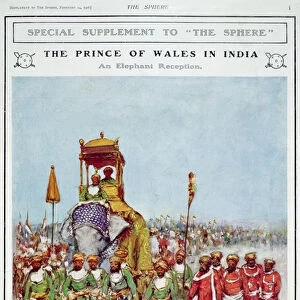 An Elephant Reception for the Prince of Wales, illustration from The Sphere