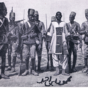 The Emir Mahmud under guard, illustration from Cassells History of England