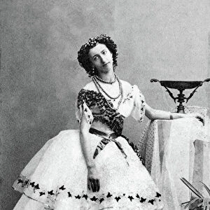 Emma Livry in Costume for the Ballet of Herculaneum, 1859 (b / w photo)
