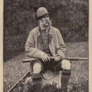 Emperor Franz Joseph I of Austria in hunting dress (engraving)