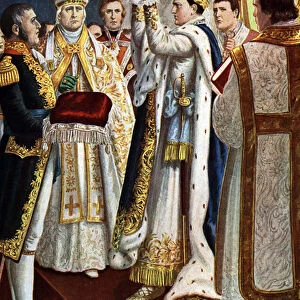 Emperor Napoleon I (1769-1821) crown King of Italy in May 1805 in the cathedral (duomo) of Milan, italy (Napoleon I crowning himself at the Duomo di Milano, Milan on May 26th 1805)