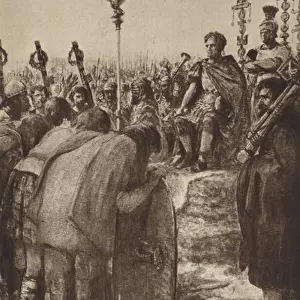 An Emperor receives the Submission of Barbarian Chiefs (litho)