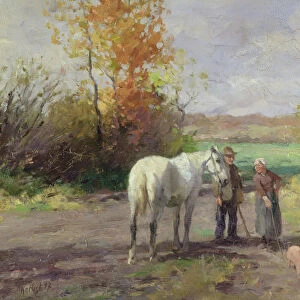 Encounter on the Way to the Field, 1897 (oil on panel)