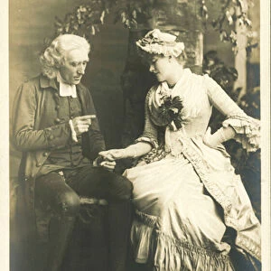 English theatre actors, Sir Henry Irving and Ellen Terry in The Vicar of Wakefield (b / w photo)