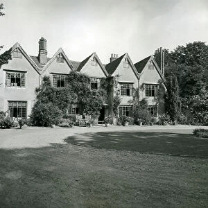 The entrance front of the Manor House, Sutton Courtenay, from The English Manor House (b/w photo)