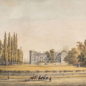 Entrance to the park and chateau at Ermenonville, early 19th century (gouache on paper)