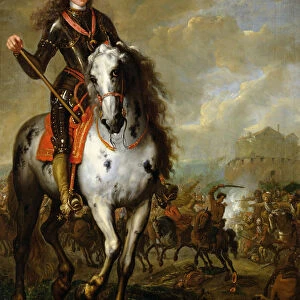 Equestrian Portrait of Prince Eugene de Savoie (1663-1736) c. 1700-10 (oil on panel)
