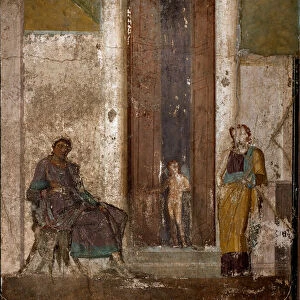 Eros persuades Helene to love Paris. 1st century. (fresco)