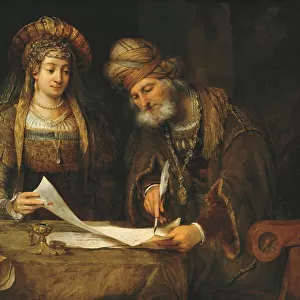 Esther and Mordecai Writing the first letter of Purim, c. 1675 (oil on canvas)