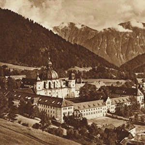 Ettal and its Convent, towards Estergebirge (b / w photo)