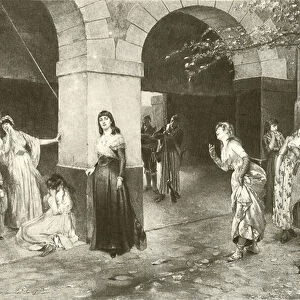 Evariste Carpentier Mme Roland in the prison of Ste Pelagie (gravure)