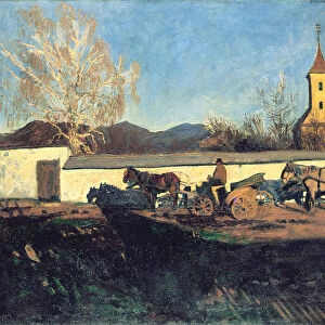 Evening in March (oil on canvas)