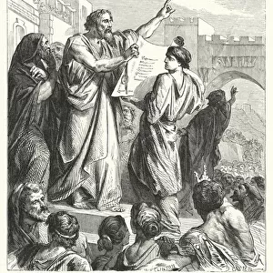 Ezra reading the Law in the Hearing of the People (engraving)