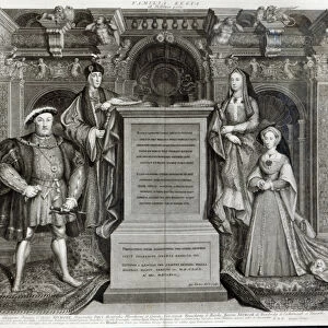 Familia Regia, or The Family of Henry VIII, 1742 (engraving) (b / w photo)