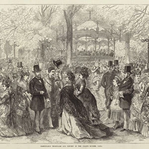 Fashionable Promenade and Concert in the Champs Elysees, Paris (engraving)