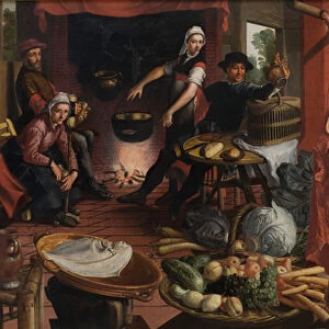 The Fat Kitchen. An Allegory, 1565-75 (oil on panel)