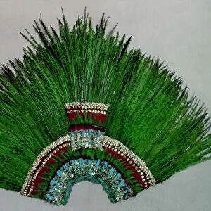 Feather headdress worn by Aztec priests representing deities (feathers