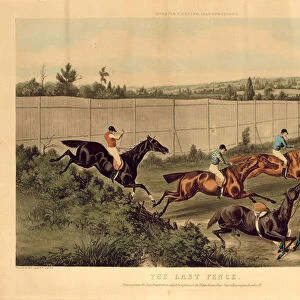 The Last Fence, representing the last Steeplechase which took place at the Hippodrome Race Course, Kensington, London (coloured engraving)