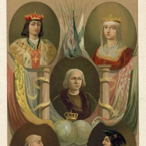 Ferdinand and Isabella of Spain (chromolitho)