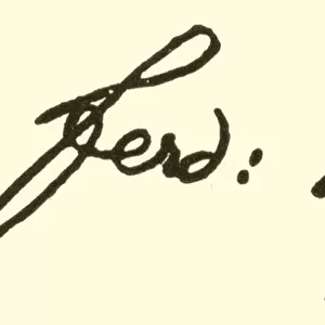 Ferdinand Ries, 1784-1838, signature (engraving)