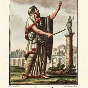 Fetial priest or fetialis, ancient Rome. 1796 (engraving)