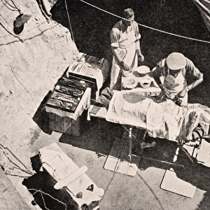 Field surgery on Gallipoli Peninsula, Turkey, 1915, from The War Illustrated Album deLuxe