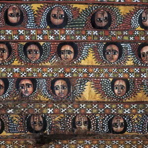 Figures of Angels, Ceiling of the Ethiopian Orthodox Church Debre Berhan Selassie