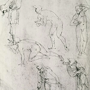Six Figures, Study for an Epiphany (pen and ink on paper)