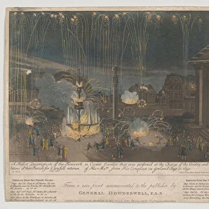 Fireworks in Covent Garden, 1809 (etching and aquatint, hand colored)
