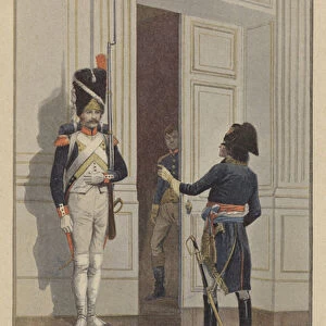 The First Consul asked me: "Would you like to be drum-major?"(colour litho)