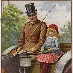 Her First driving Lesson (colour litho)