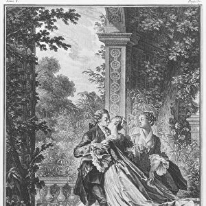 The first kiss of love, volume I, page 37, illustration from La Nouvelle Heloise