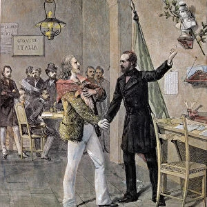 First meeting between Giuseppe Garibaldi and Giuseppe Mazzini in Marseille in 1833