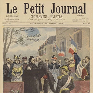 The first official journey of President Loubet of France (colour litho)