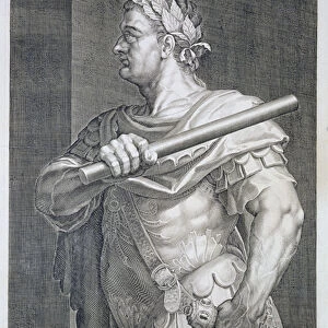 Flavius Domitian (AD 51 - AD 96) Emperor of Rome 81-96 AD engraved by Aegidius Sadeler