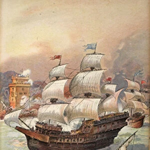 The fleet of Jean Ango blocks the Tagus and Lisbon threat