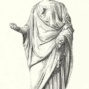 Flora, Roman goddess of flowers and spring (engraving)