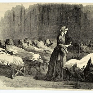 Florence Nightingale in the Barrack Hospital, Scutari, 1855 (engraving)