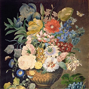 Flowers and Fruit, 1828 (w / c on paper)
