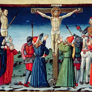 Fol. 117v Crucifixion, illustration from the Codex de Predis (vellum)
