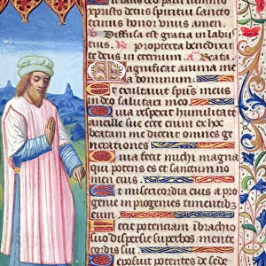 Fol. 36v Text of the Magnificat with a portrait of Baruch