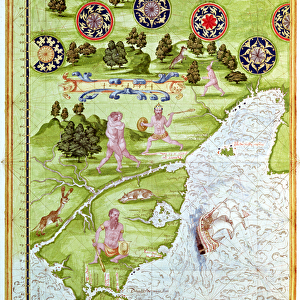Fol. 40v Map of the Magellan Straits, from Cosmographie Universelle, 1555