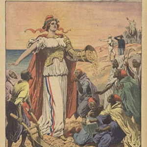 France bringing peace and prosperity to Morocco (colour litho)