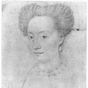 Francoise de Montmorency (b. 1562) called La belle Fosseuse (pencil on paper)